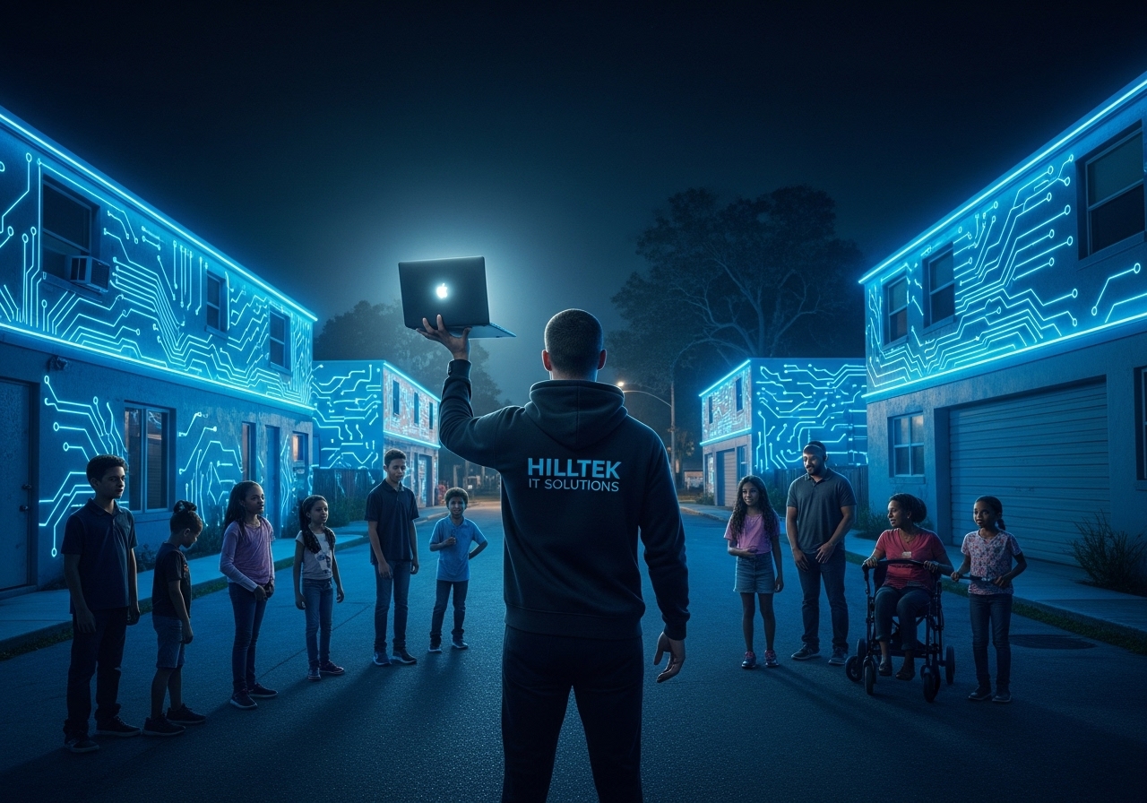 Hilltek IT team working with community members